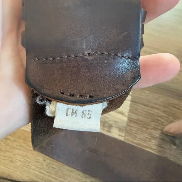 Diesel Brown leather silver buckle belt 34 - Picture 2 of 9